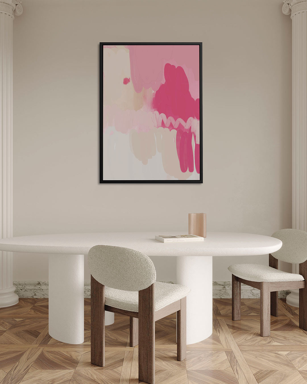 Zachte kleurencompositie – staand wanddecoratie kunstwerk