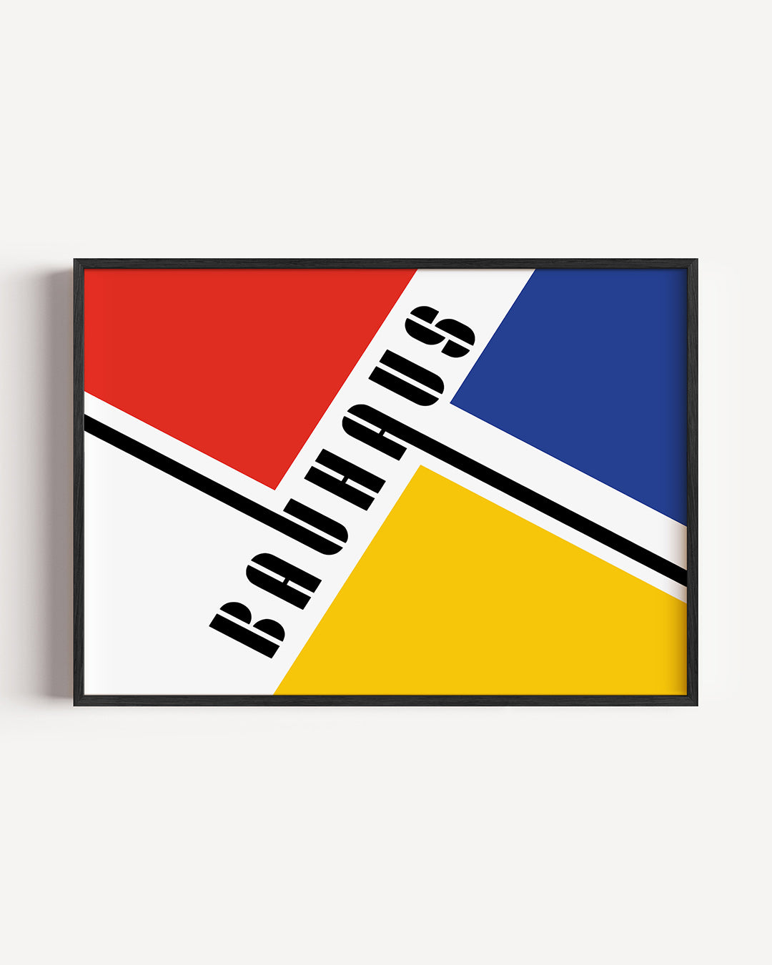 Vorm en kleurvlakken – liggende Bauhaus poster als wanddecoratie