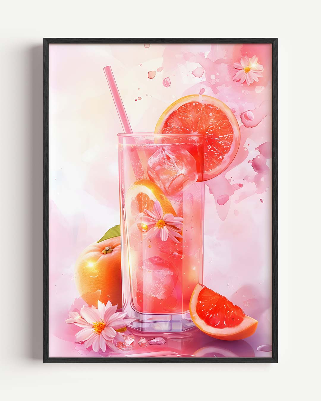 Zomerse Grapefruit Verfrissing – Popart en Streetart portret poster als wanddecoratie