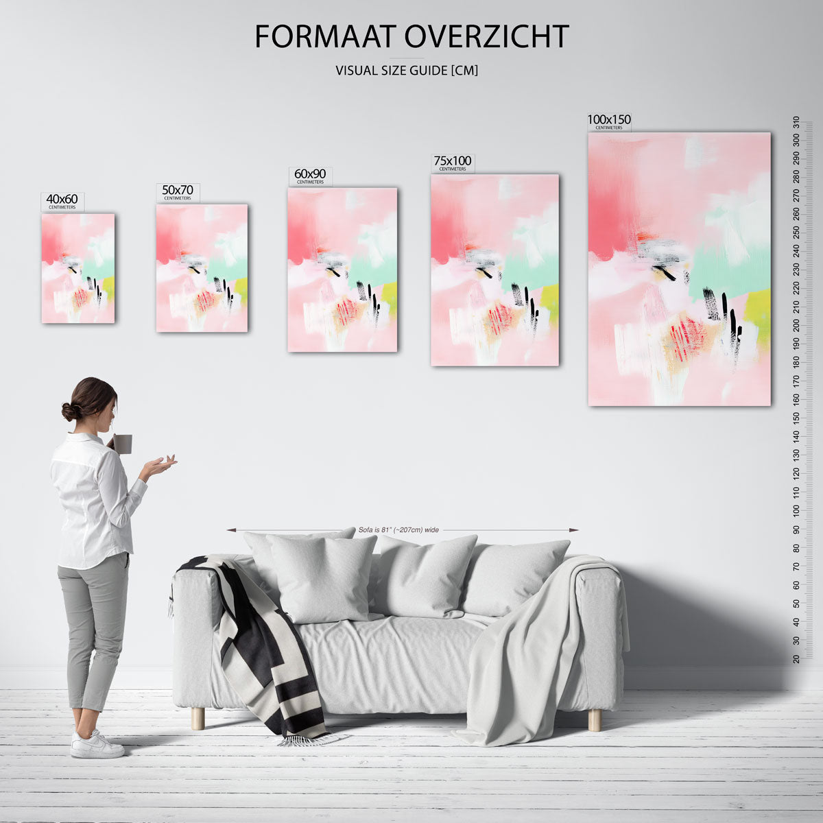 Kleurrijke vegen – staand wanddecoratie kunstwerk