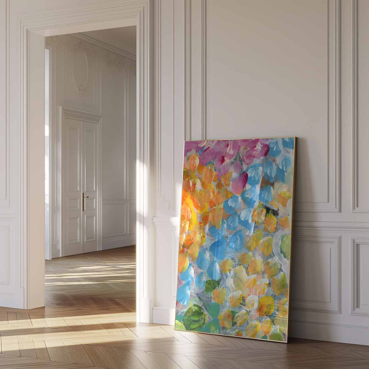 Kleurrijke Bloemendroom – urban poster in staand formaat