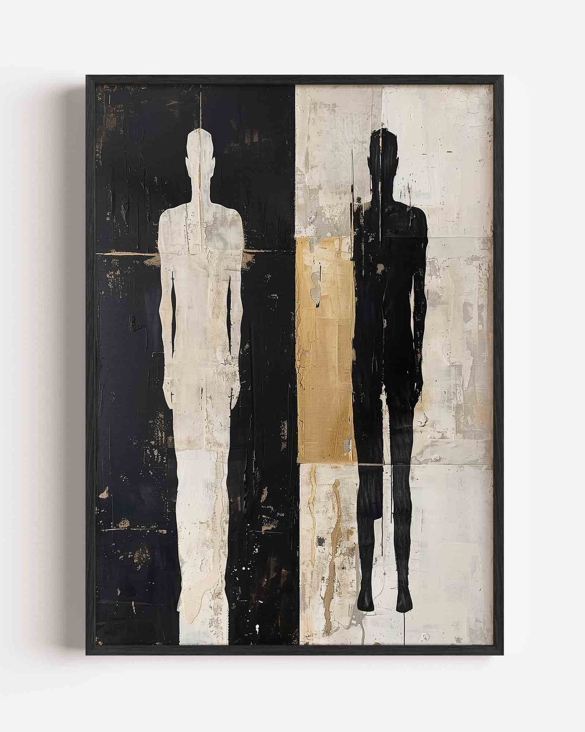 Twee silhouetten – abstracte portret poster als wanddecoratie
