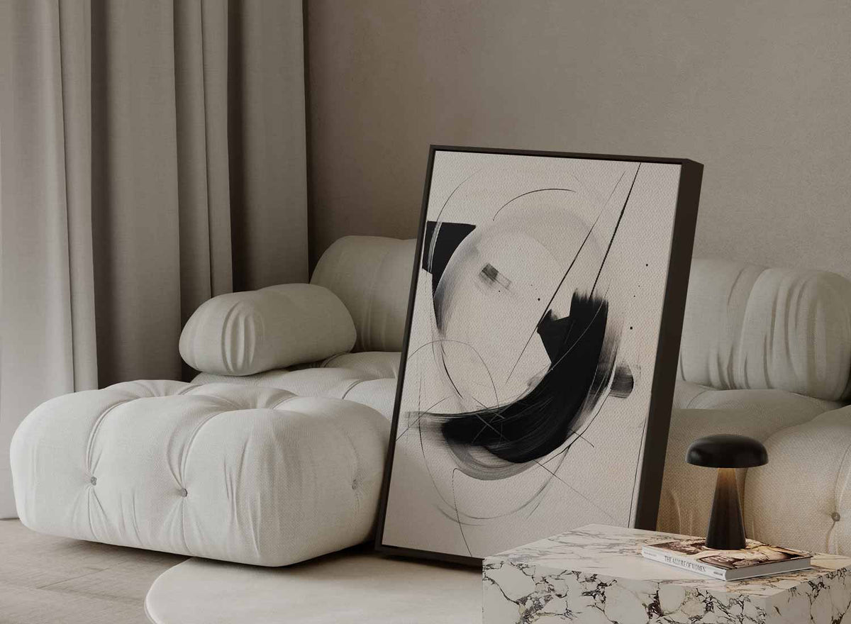 Dans van Zwart en Wit – staande wandkunst voor woonkamer of interieur