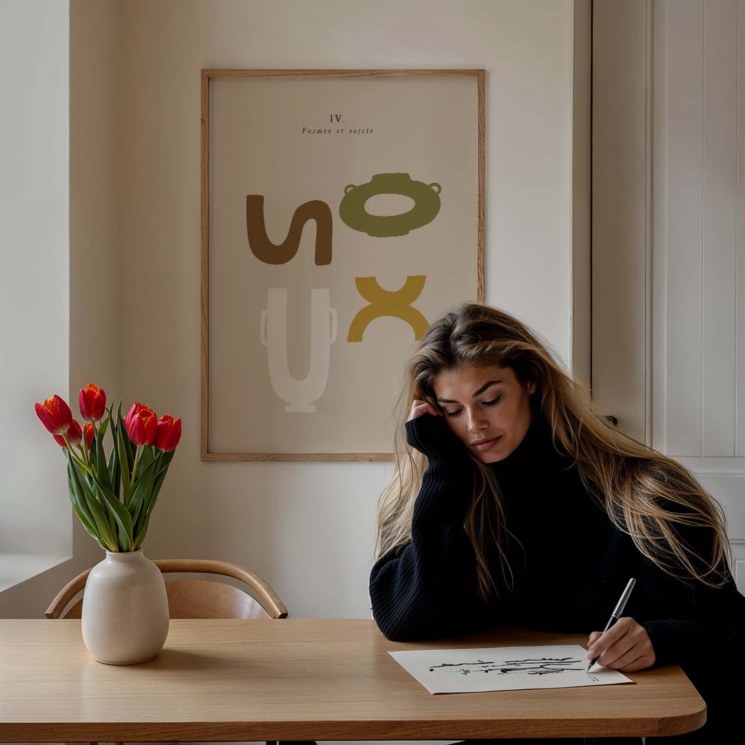 Abstracte Vormen – staande muurposter voor een modern interieur