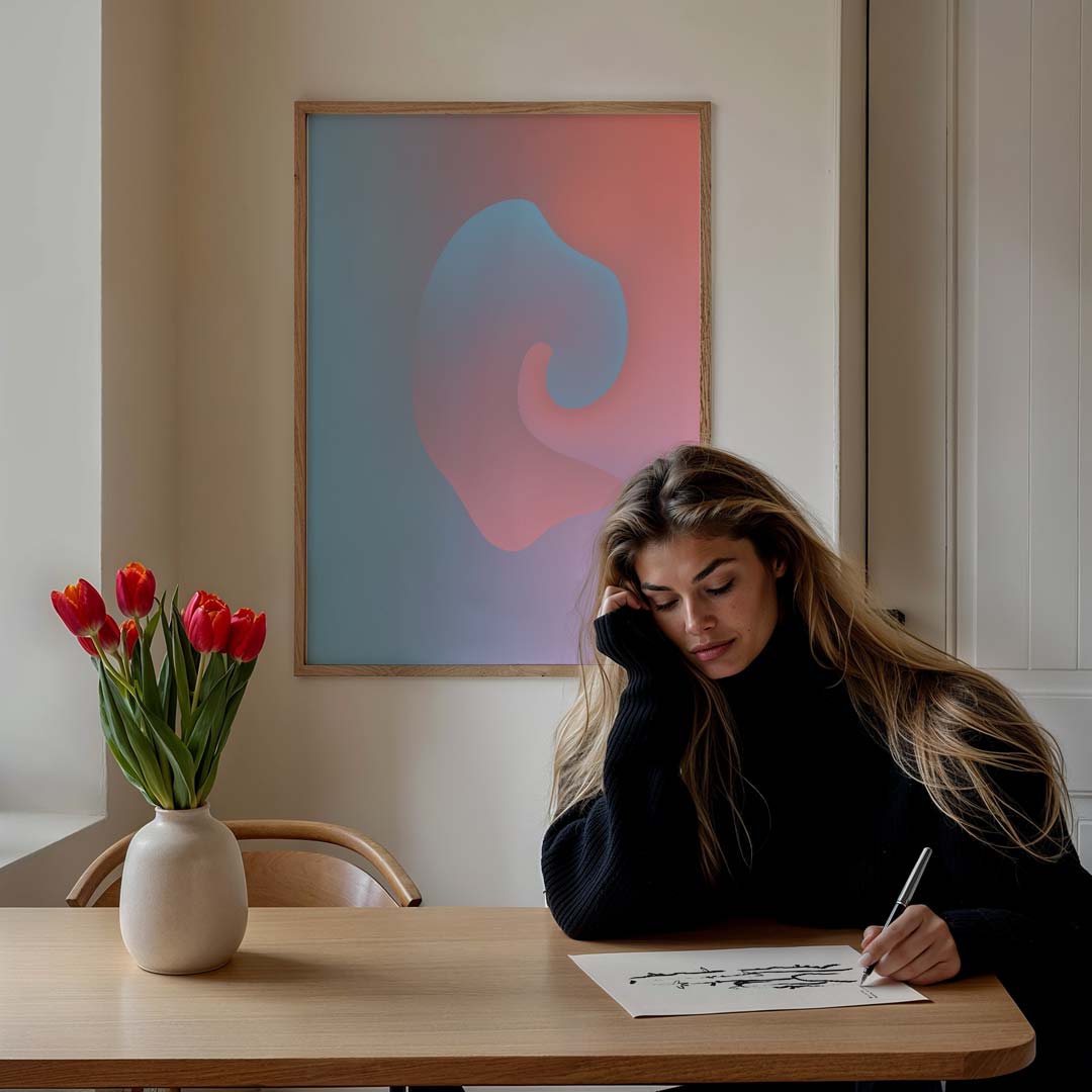 Dromerige Abstracte Kleurenpracht – staande muurposter met kleurrijke abstracte vormen