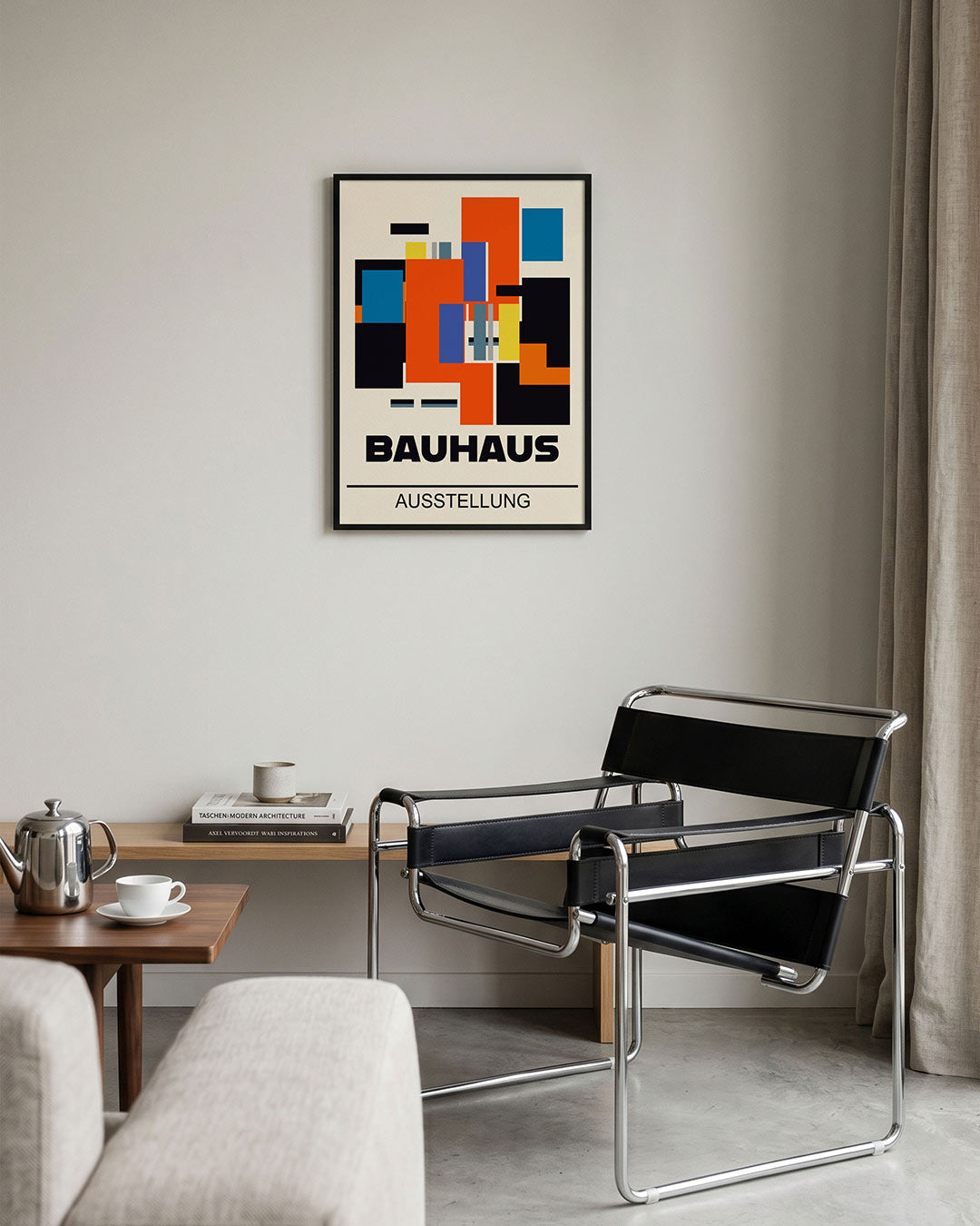 Vormen en vlakkenspel – geometrische Bauhaus poster in staand formaat