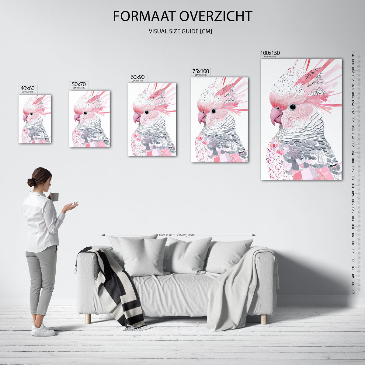 Vrolijke vogels – staand wanddecoratie kunstwerk