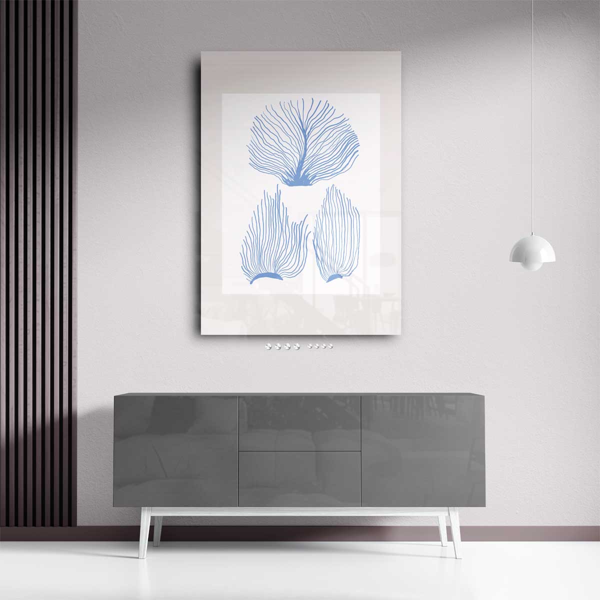 Blauwe Zeeplanten Illustratie – portret kunstwerk als wanddecoratie, afbeelding 13