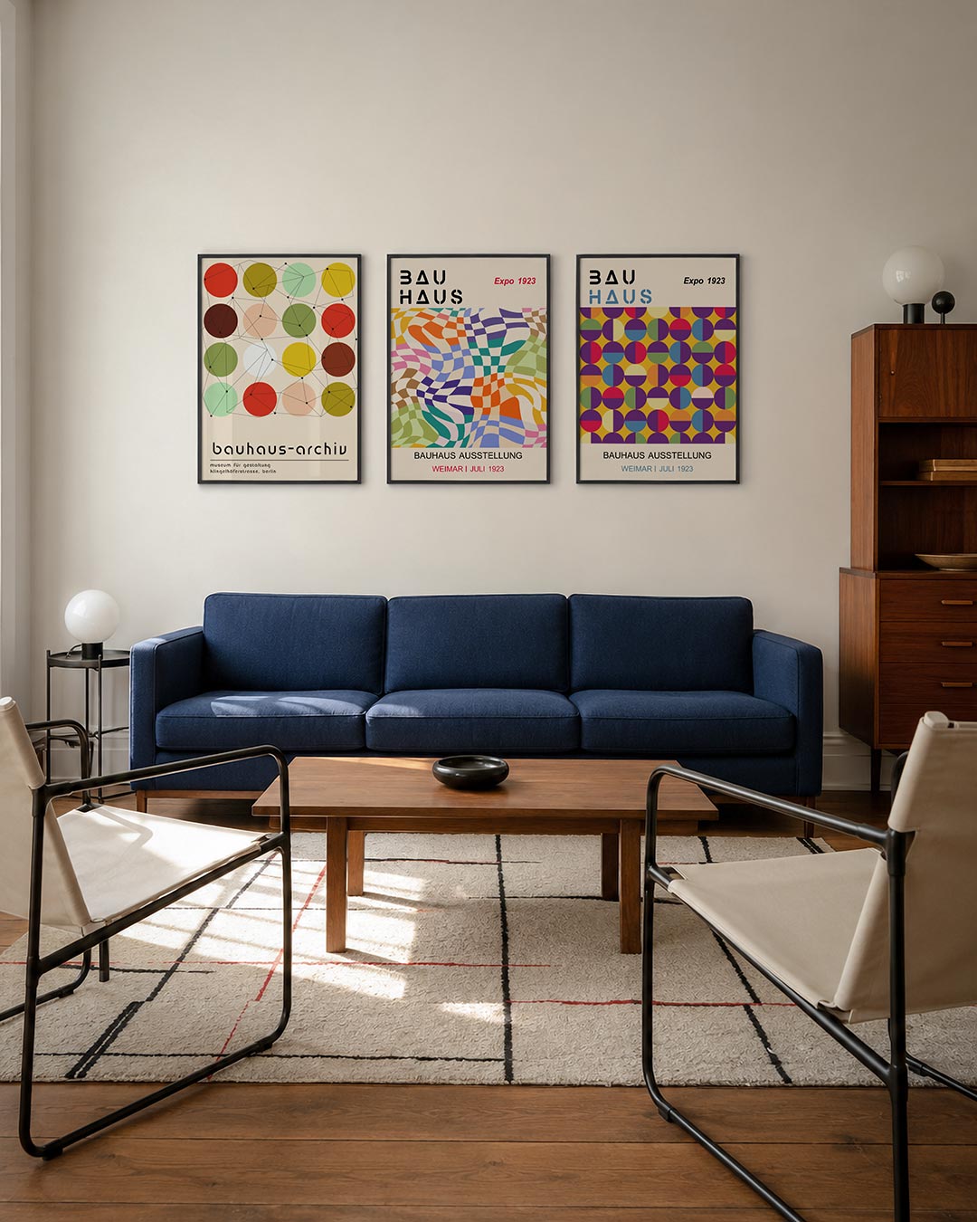 Kleurrijke cirkelstructuur driedelige posterset – deze posterset in drie delen toont een speelse verzameling van gekleurde