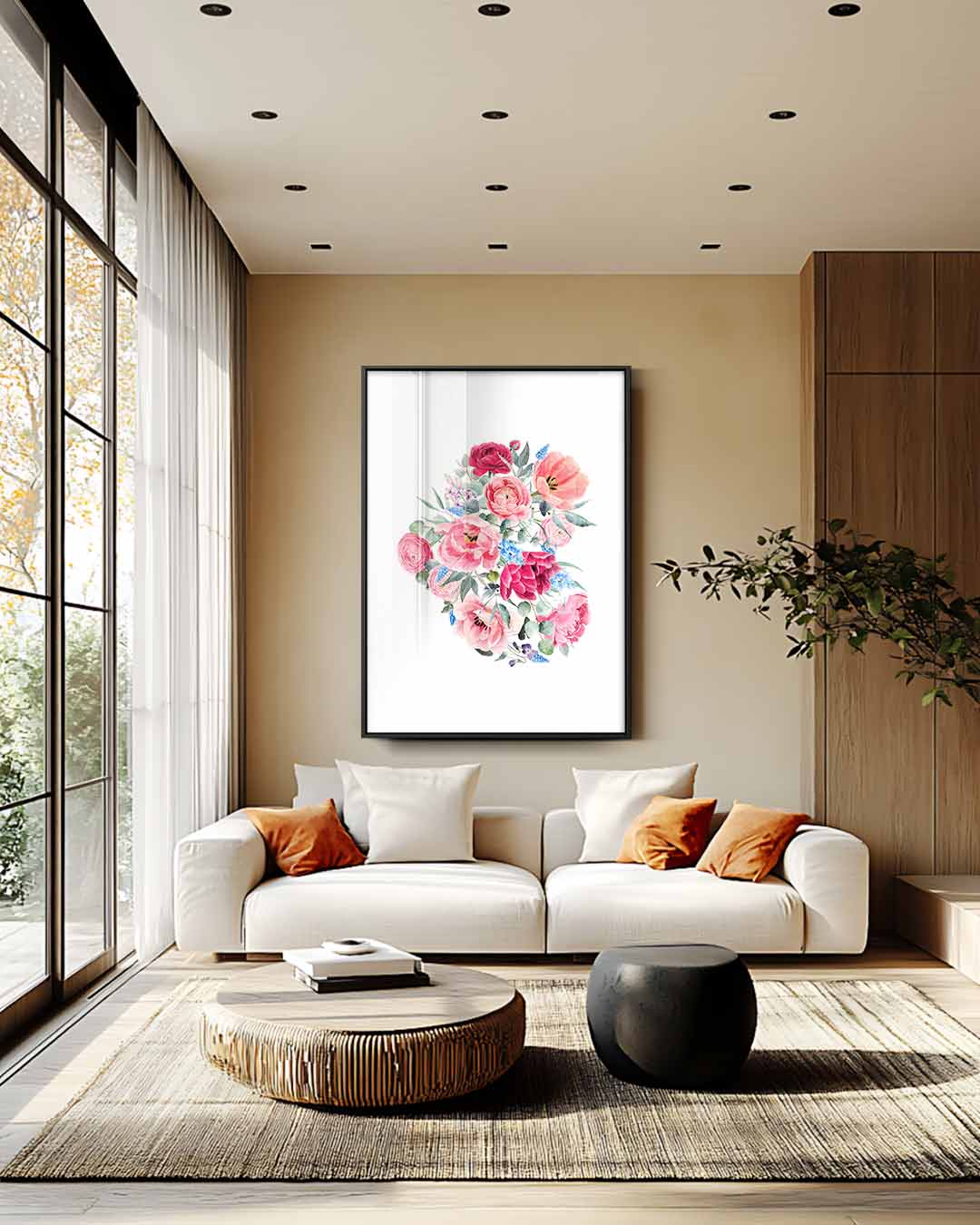 Bloemenpracht Aquarel – canvas wanddecoratie in portret formaat