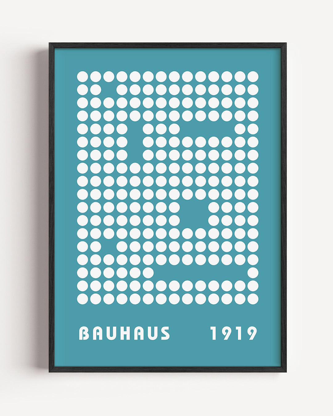 Cirkelpatroon en typografie – staande Bauhaus poster als wanddecoratie