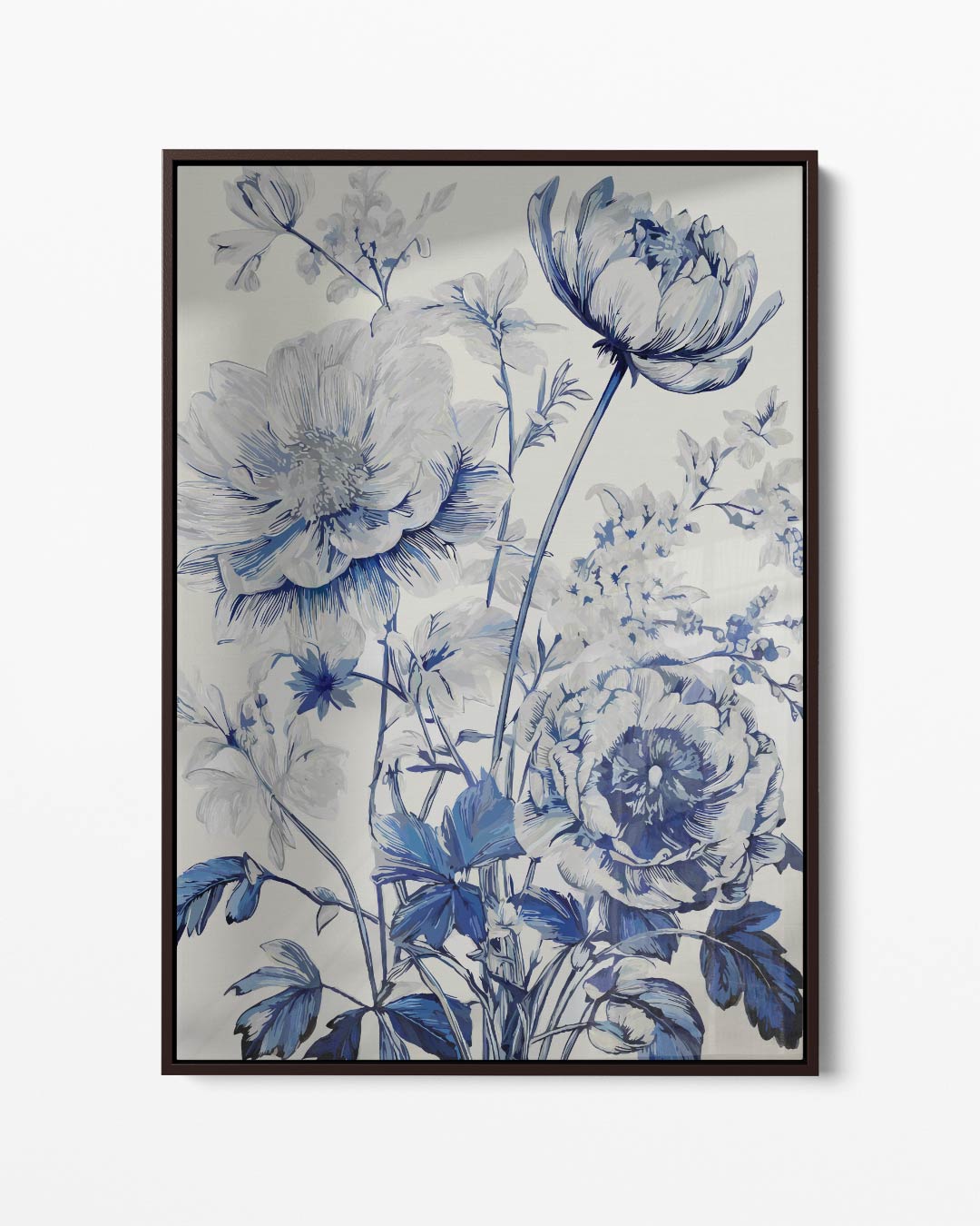 Blauwe Bloemenpracht – portret kunstwerk als wanddecoratie