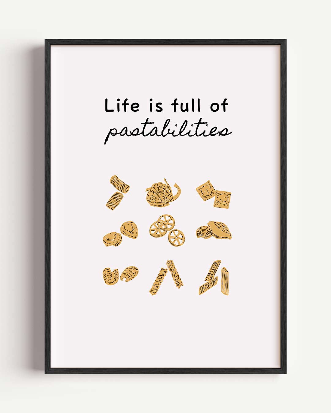 Inspirerende Pasta-Mogelijkheden – keuken portret poster als wanddecoratie