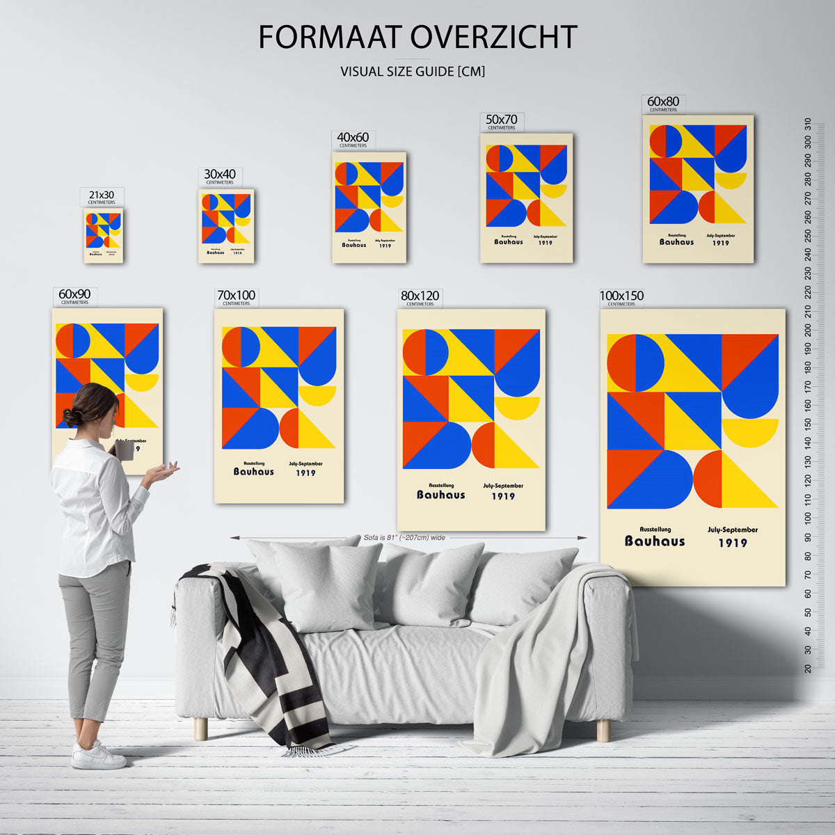 Vorm en kleur – geometrische poster in Bauhaus-stijl van WallArtistic