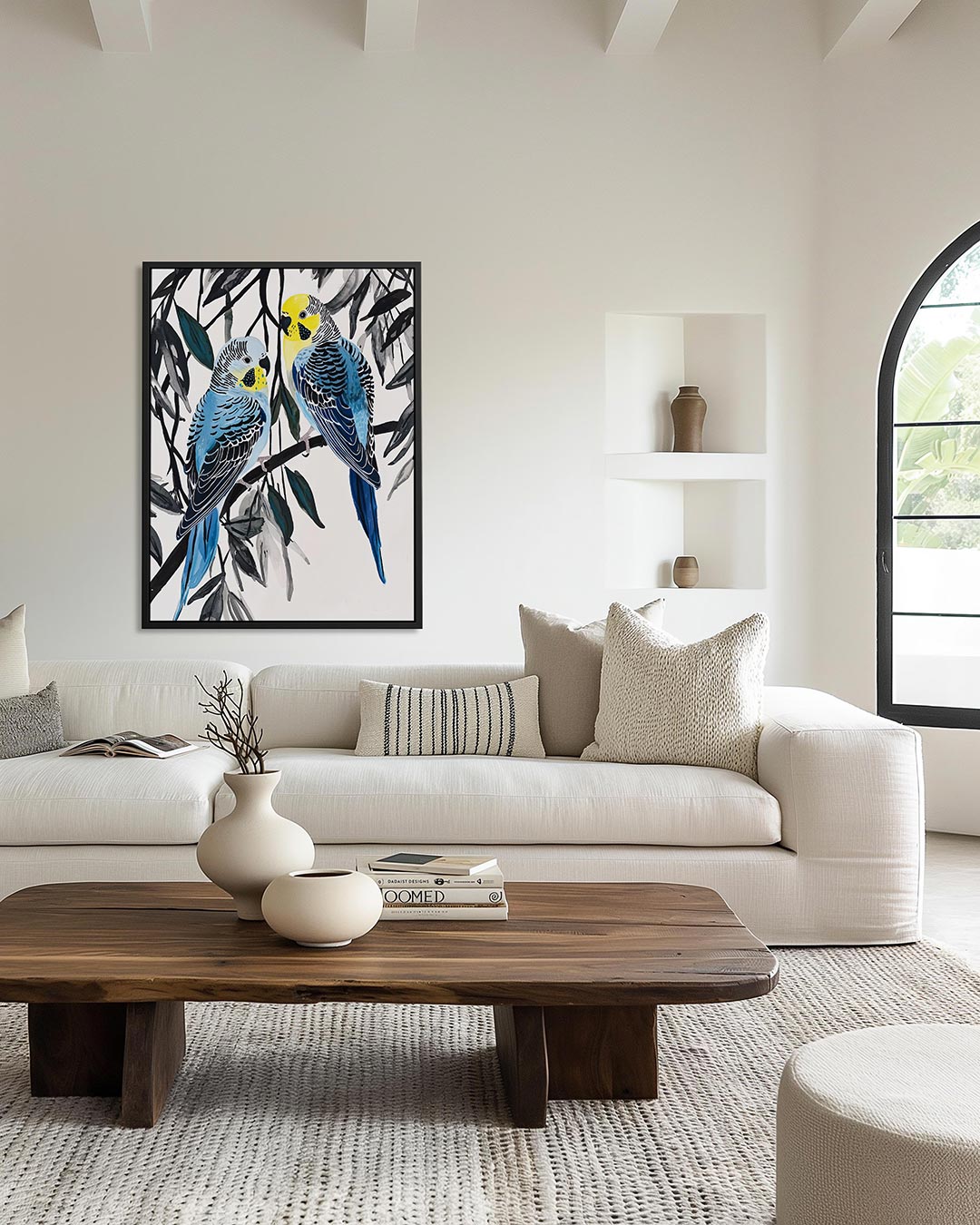 Vogels op tak – staand wanddecoratie kunstwerk