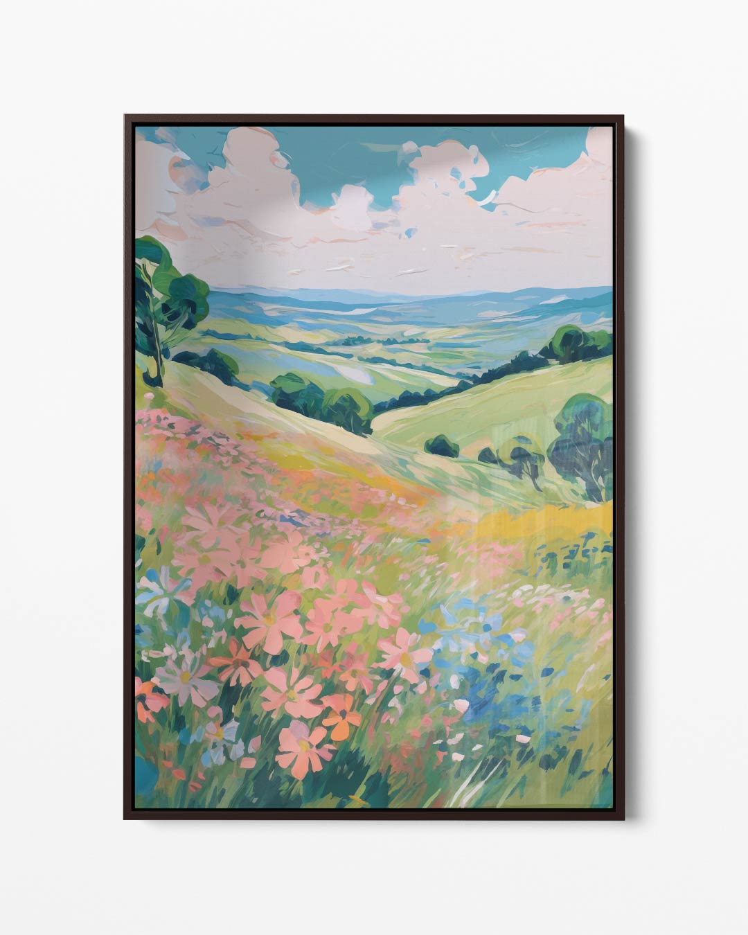 Zomerse Bloemenveld Harmonie – portret kunstwerk als wanddecoratie