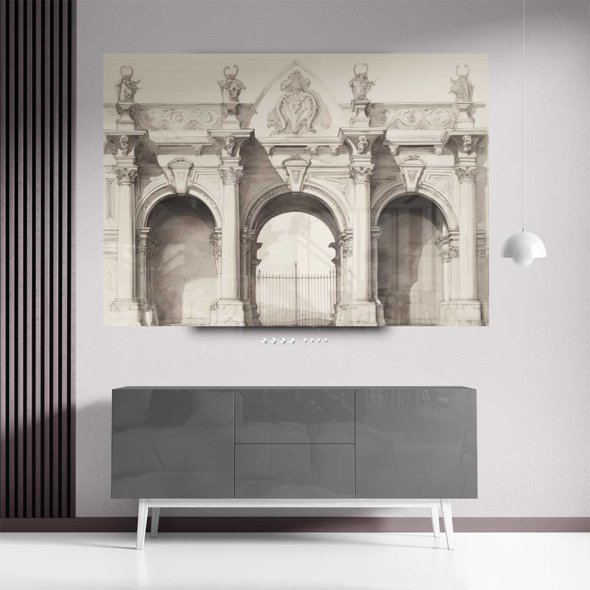 Klassieke Boogstructuur Illustratie – staand kunstwerk voor modern interieur