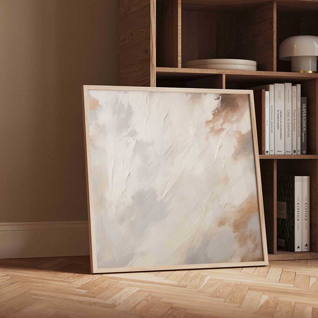 Abstracte beige en grijze – moderne wandkunst met kleur en vormen als poster