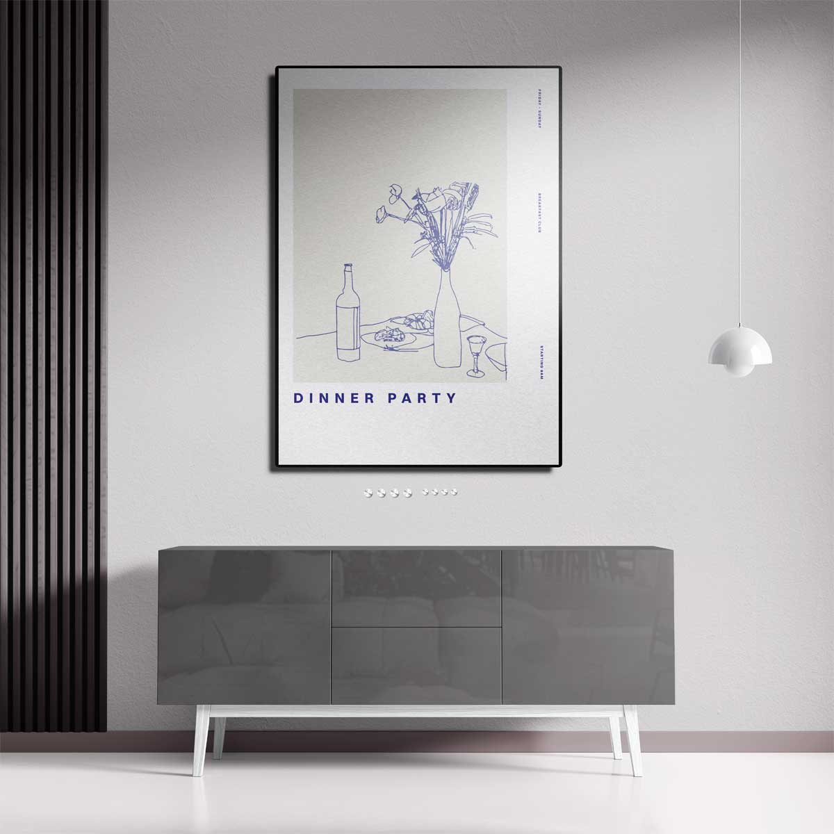Eenvoudige Tafelsfeer – staande wandkunst voor woonkamer of interieur