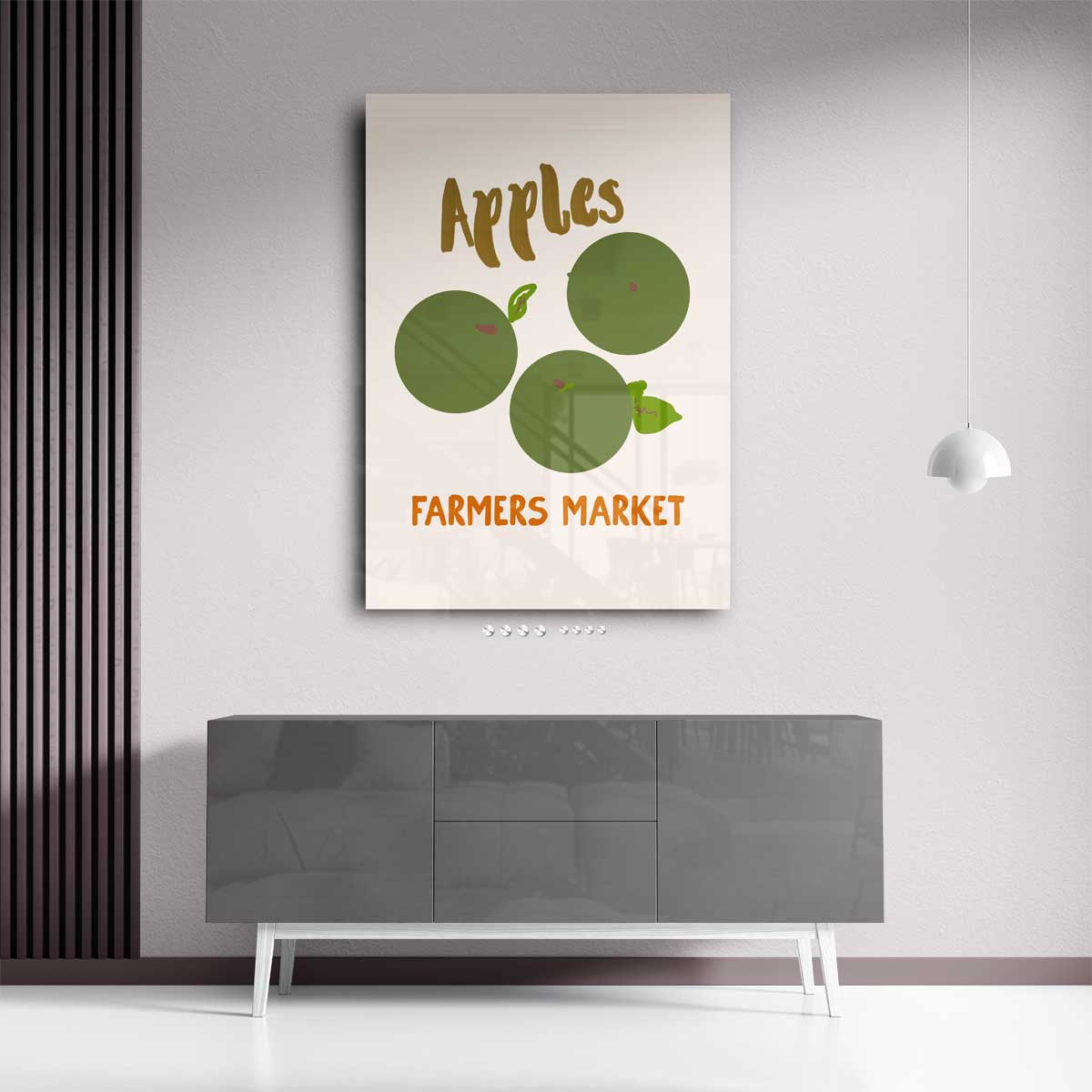 Groene Appelmarkt – plexiglas wanddecoratie in portret formaat