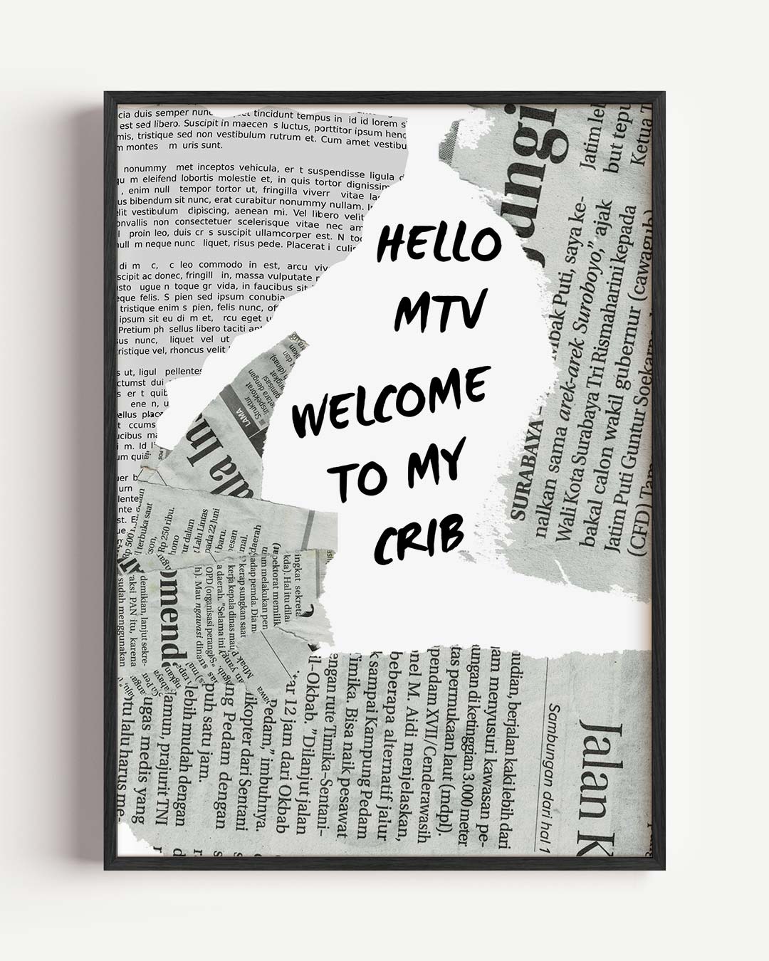 Typografie Collage – zomer portret poster als wanddecoratie
