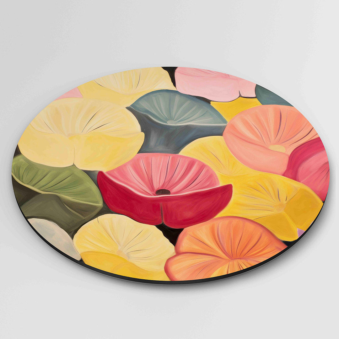 Bloemenpracht – moderne ronde wanddecoratie van WallArtistic