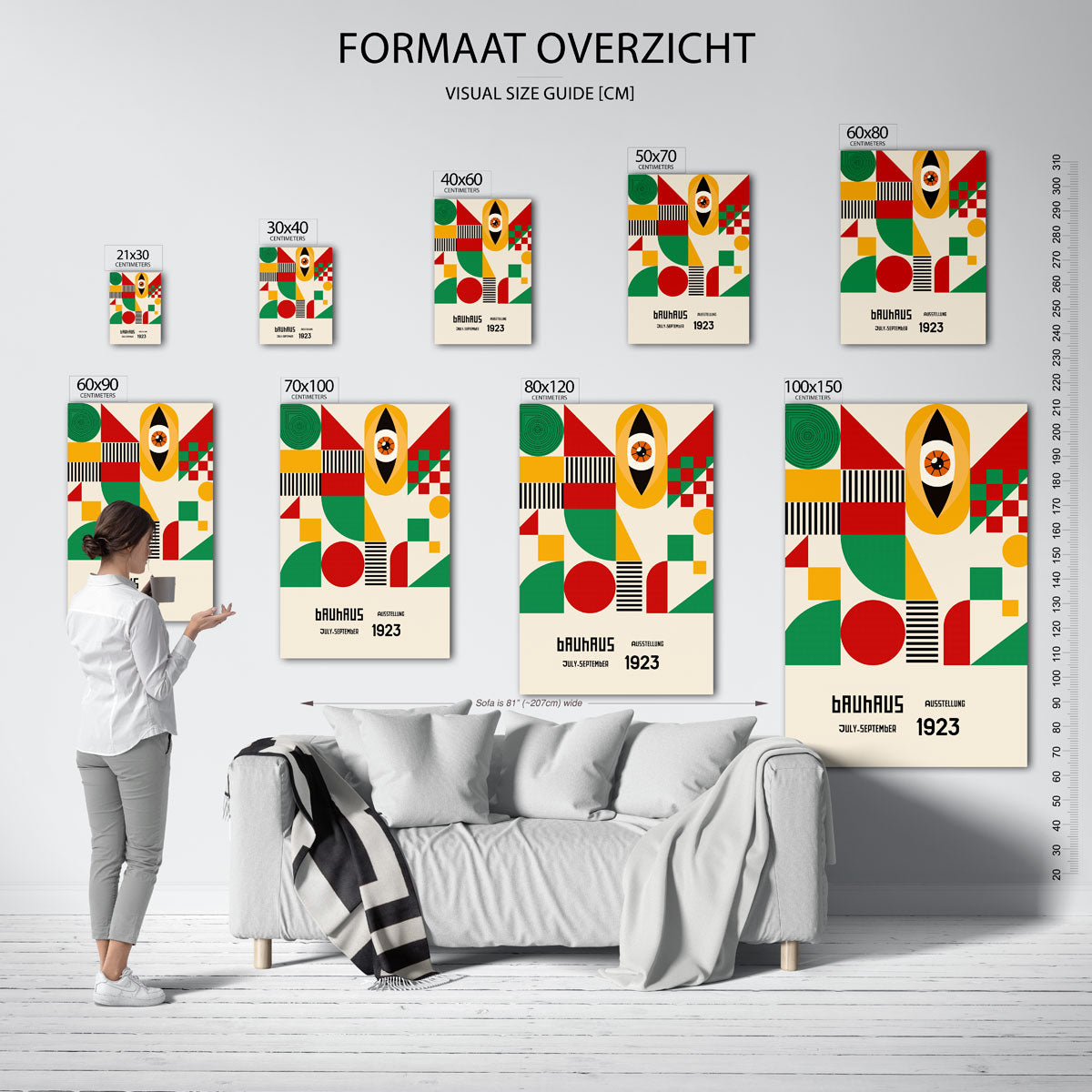 Vormen en vlakkenspel – geometrische poster in Bauhaus-stijl van WallArtistic