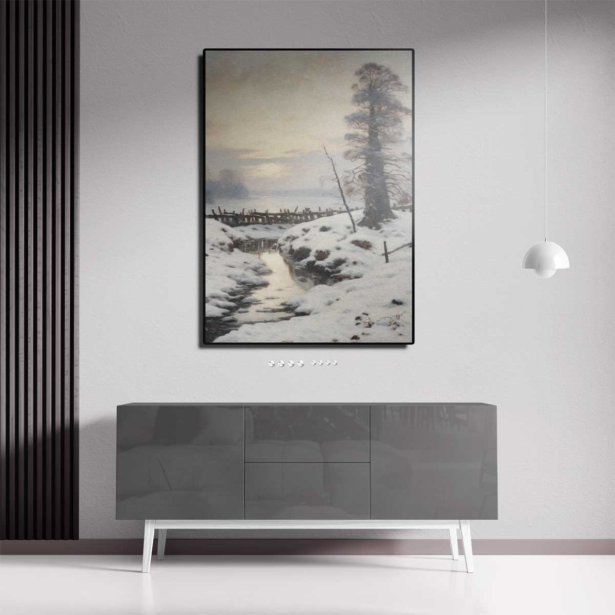 Winterse Rust in het Landschap – dibond kunstwerk als wanddecoratie