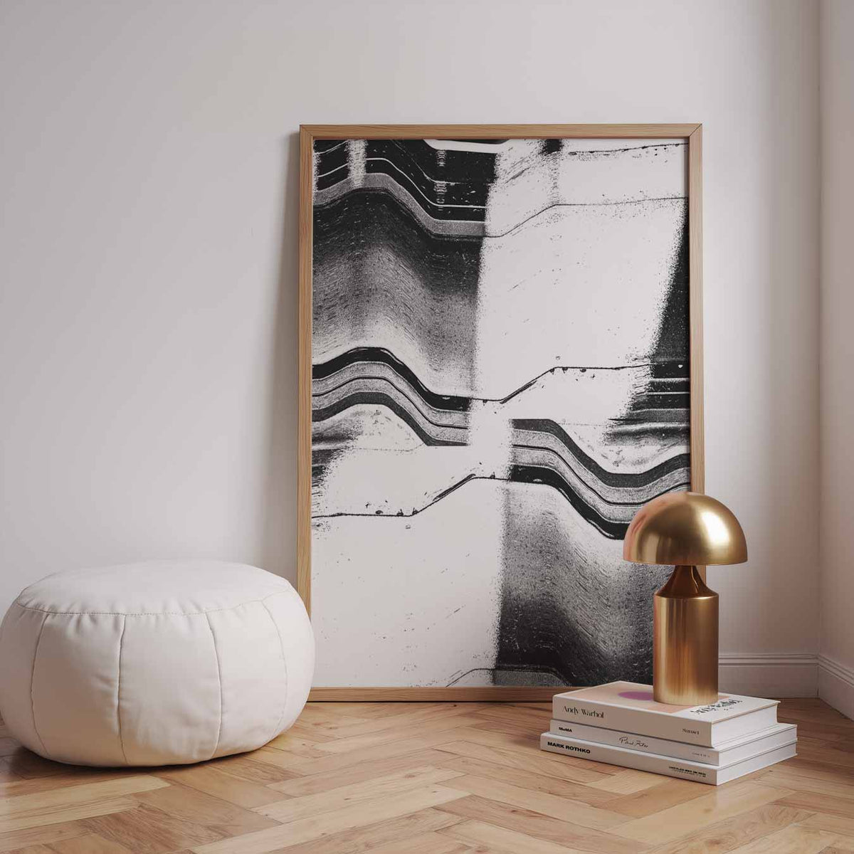 Zwart-Wit Abstract Textuur – staande kleurrijke abstracte wanddecoratie van WallArtistic