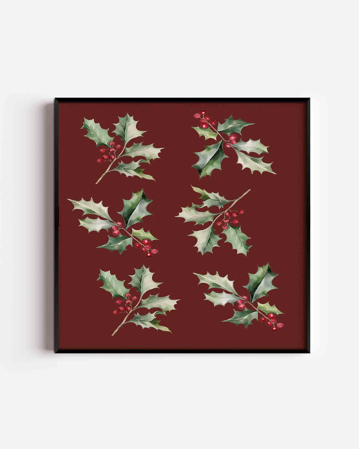 Hulsttakken – kerst vierkante poster als wanddecoratie