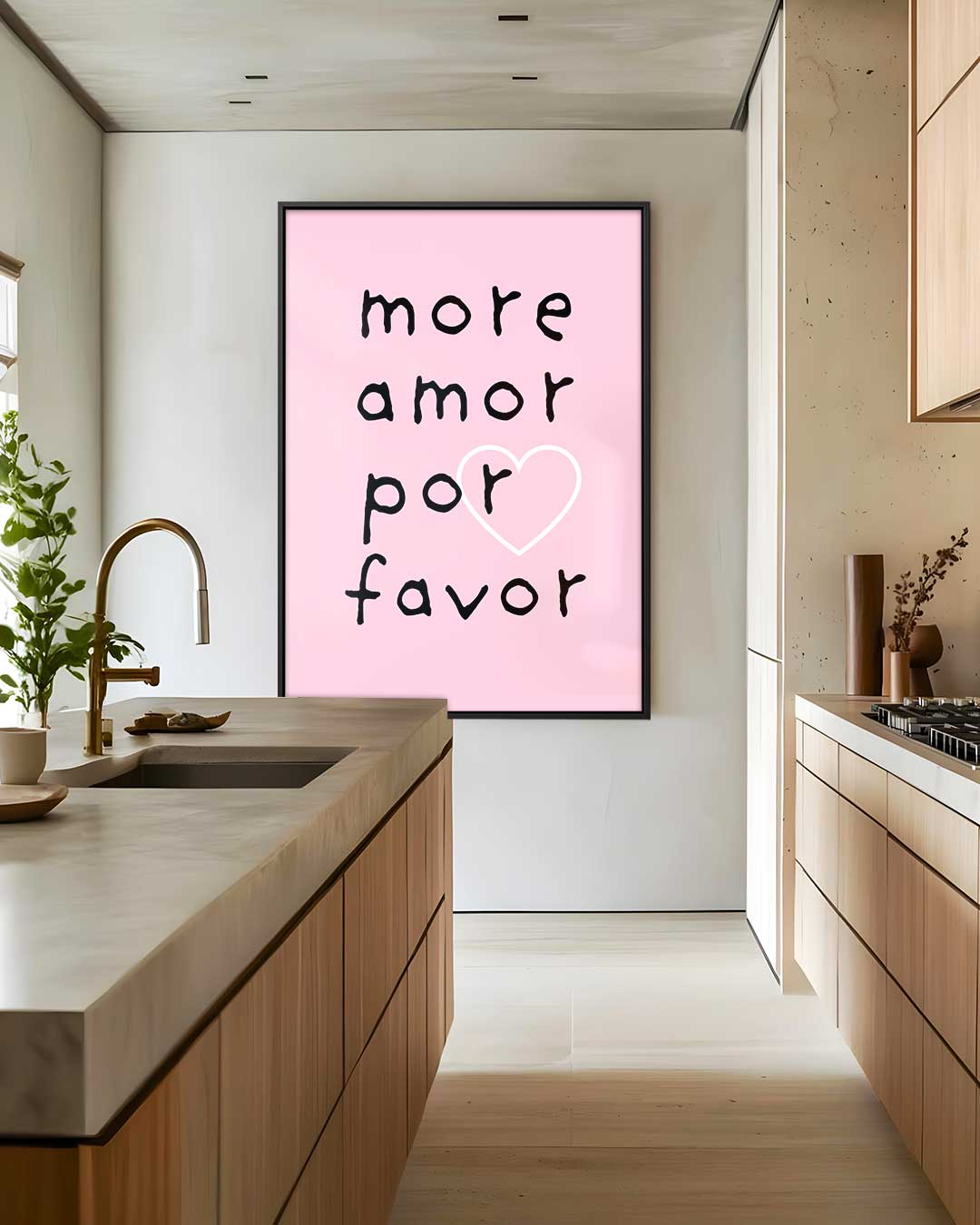 Liefdevolle Roze Print – dibond wanddecoratie in staand formaat
