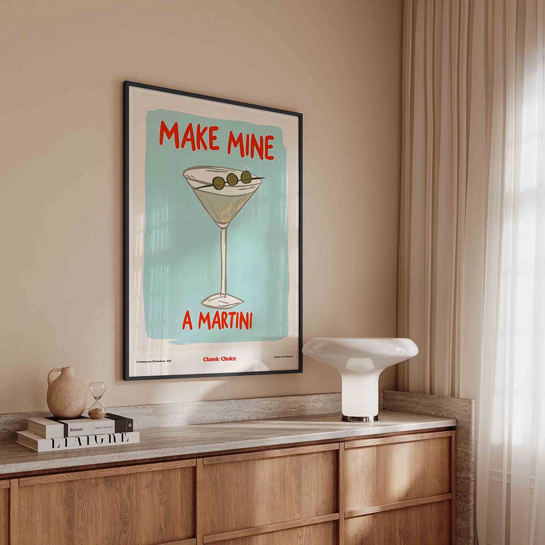 Martini glas – urban poster in staand formaat