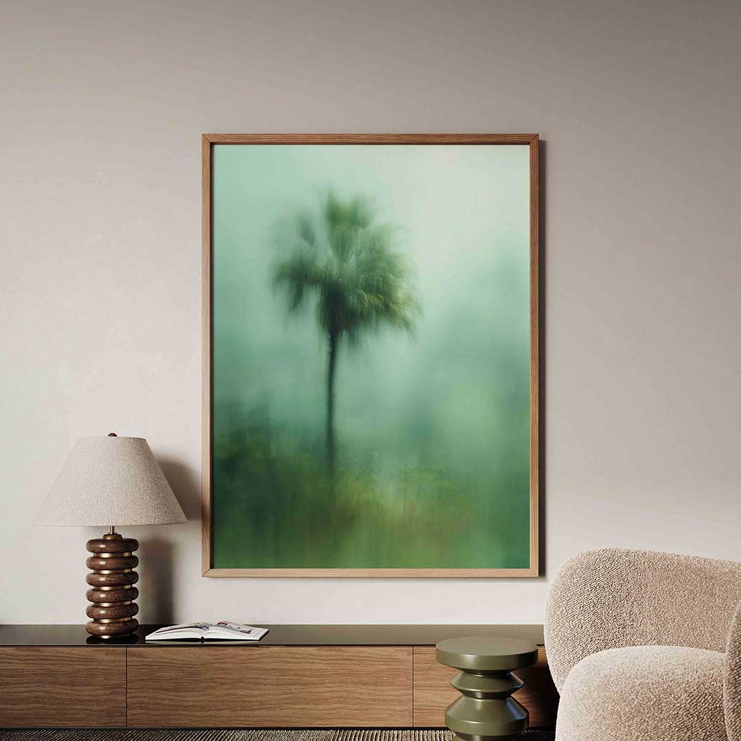 Vervagende palm – tropische jungle poster in staand formaat