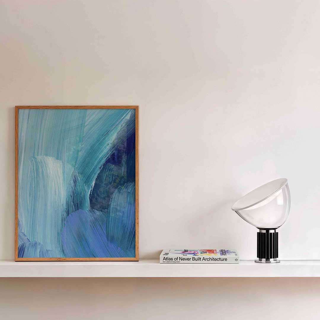 Blauwe penseelstreken – schilderkunst als moderne portret poster