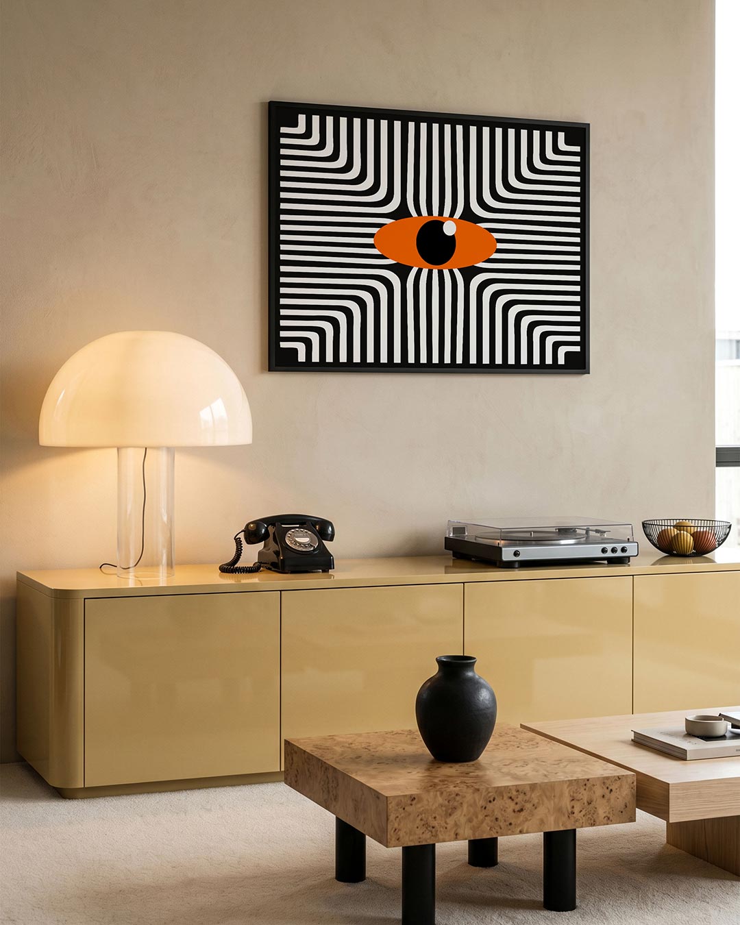 Lijnen en oog – moderne Bauhaus wandkunst als poster