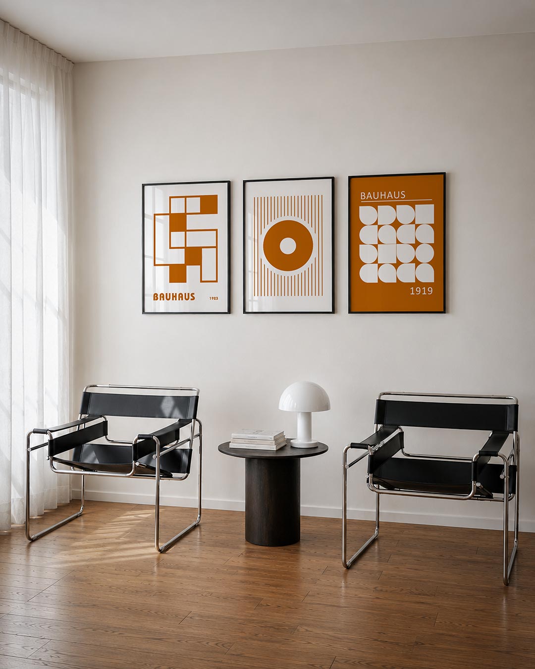 Vormen en vlakken driedelige posterset – deze posterset in drie delen toont een spel van rechthoeken en vierkanten in warme