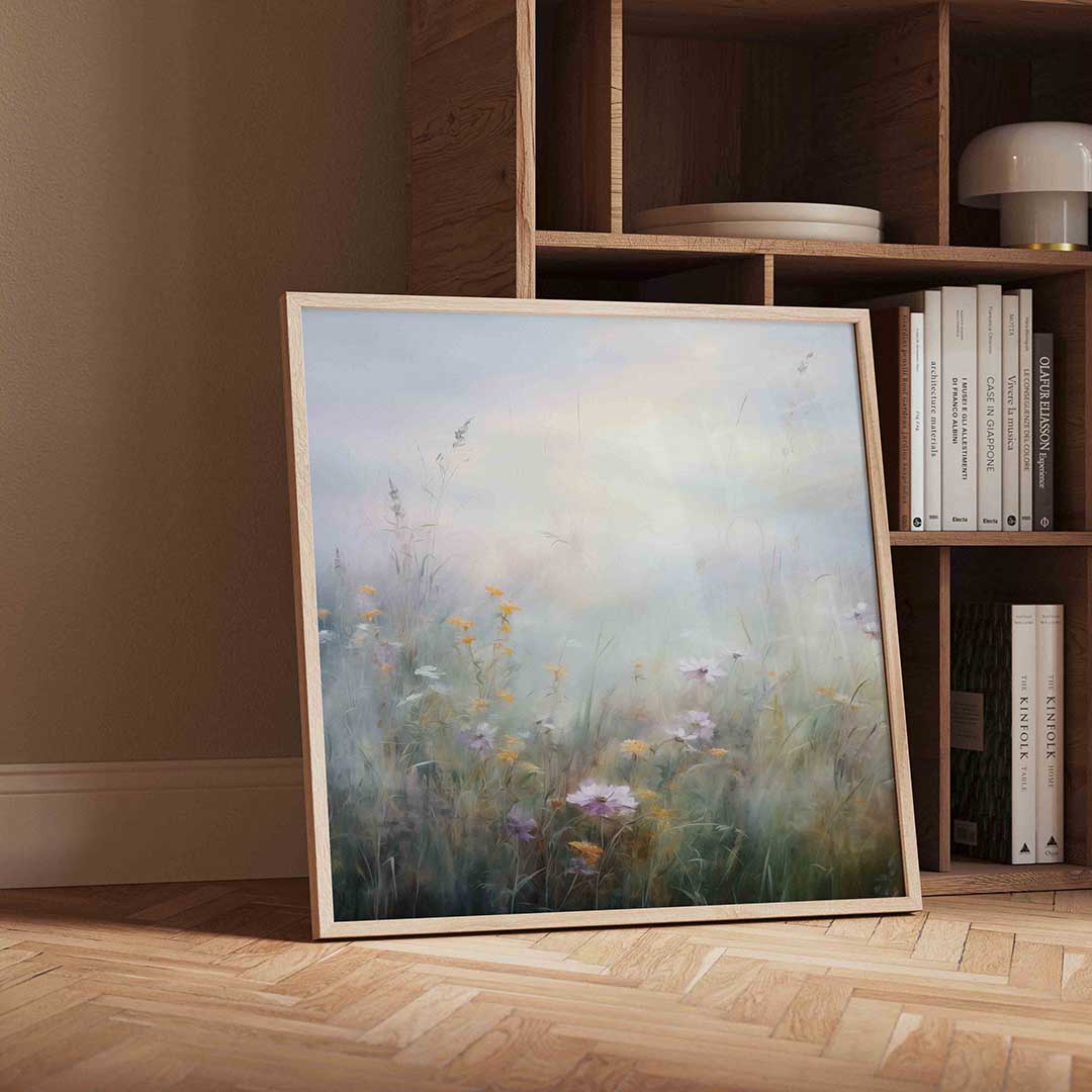 Bloemenveld – moderne wandkunst met kleur en vormen als poster