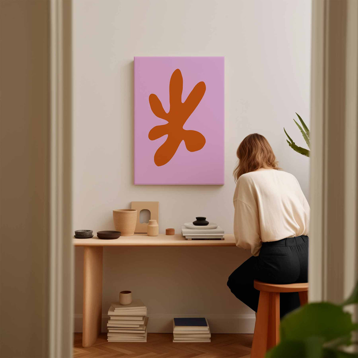 Zonnige Abstractie – staand kunstwerk voor modern interieur