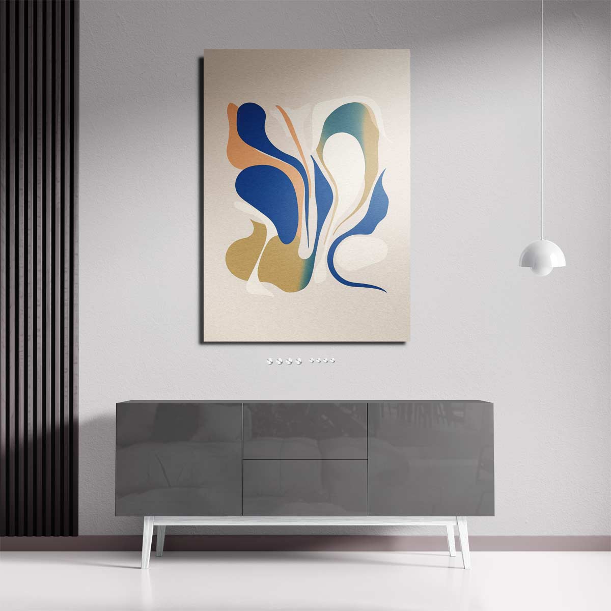 Vloeiende Lijnen in Kleur – staande wandkunst voor woonkamer of interieur