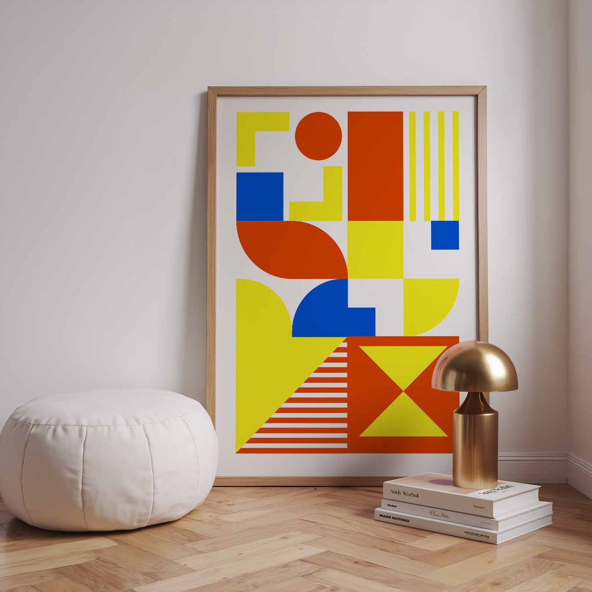 Vrolijke Geometrische Kunstposter – dieren poster in staand formaat