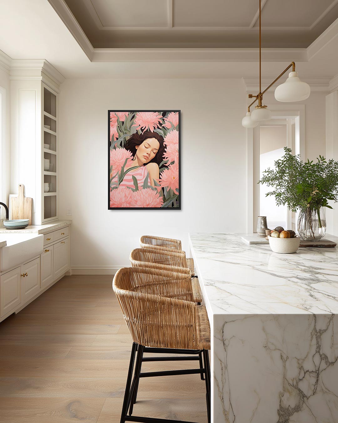 Dromerige bloemen – staand wanddecoratie kunstwerk