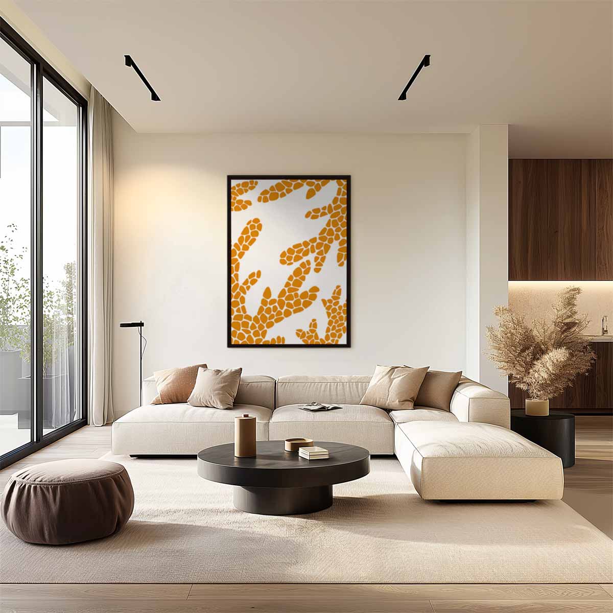 Giraffe Patronen Kunstprint – plexiglas wanddecoratie in portret formaat