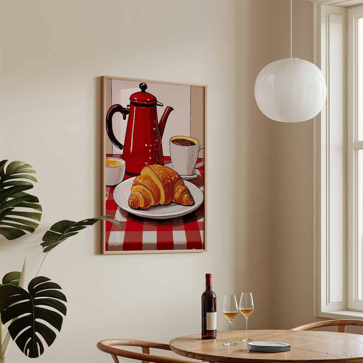 Franse Ontbijtcharme – keukenposter in staand formaat