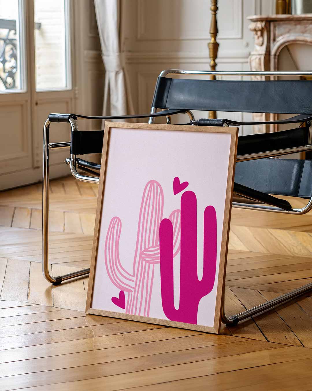 Vrolijke Cactus Harten – staande muurposter voor Pasen