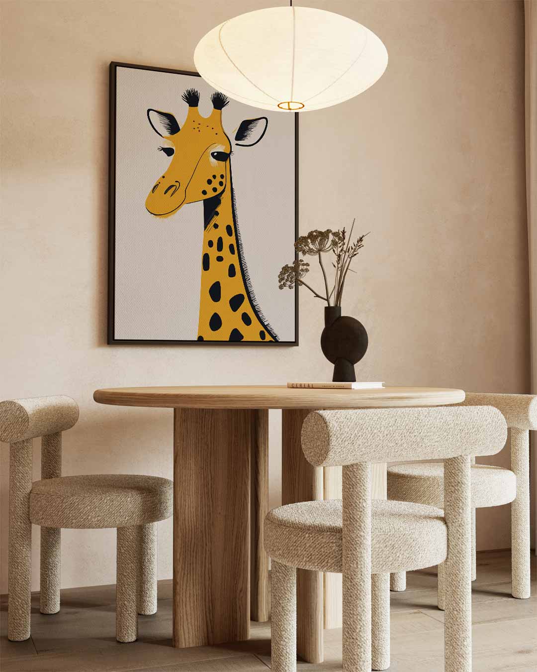 Elegante Giraffe Portret – staand kunstwerk voor modern interieur