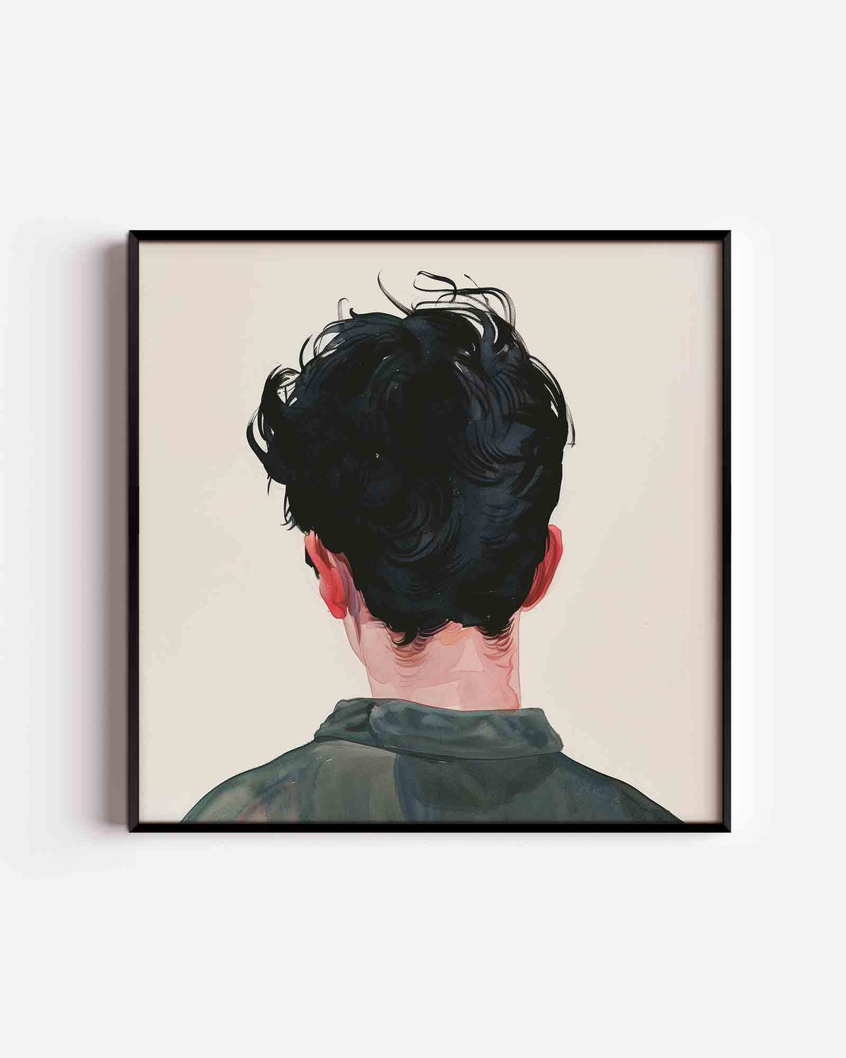 Achterkant hoofd – design vierkante poster als wanddecoratie