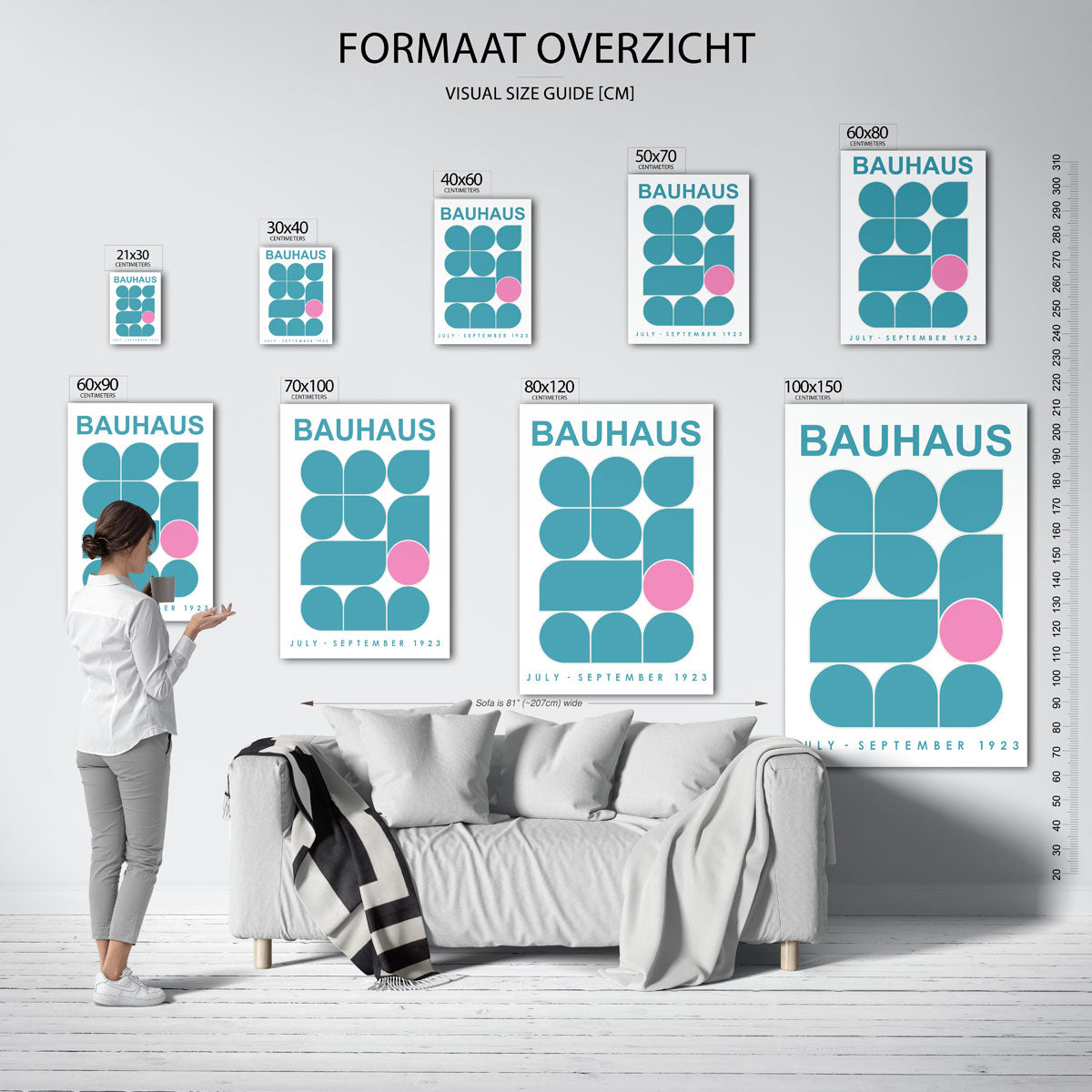 Vorm en kleur – geometrische poster in Bauhaus-stijl van WallArtistic