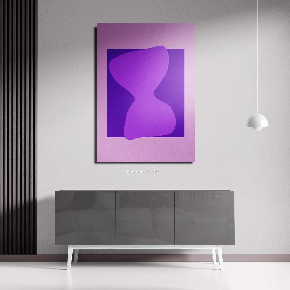 Speelse Paarse Vormen – plexiglas kunstwerk als wanddecoratie