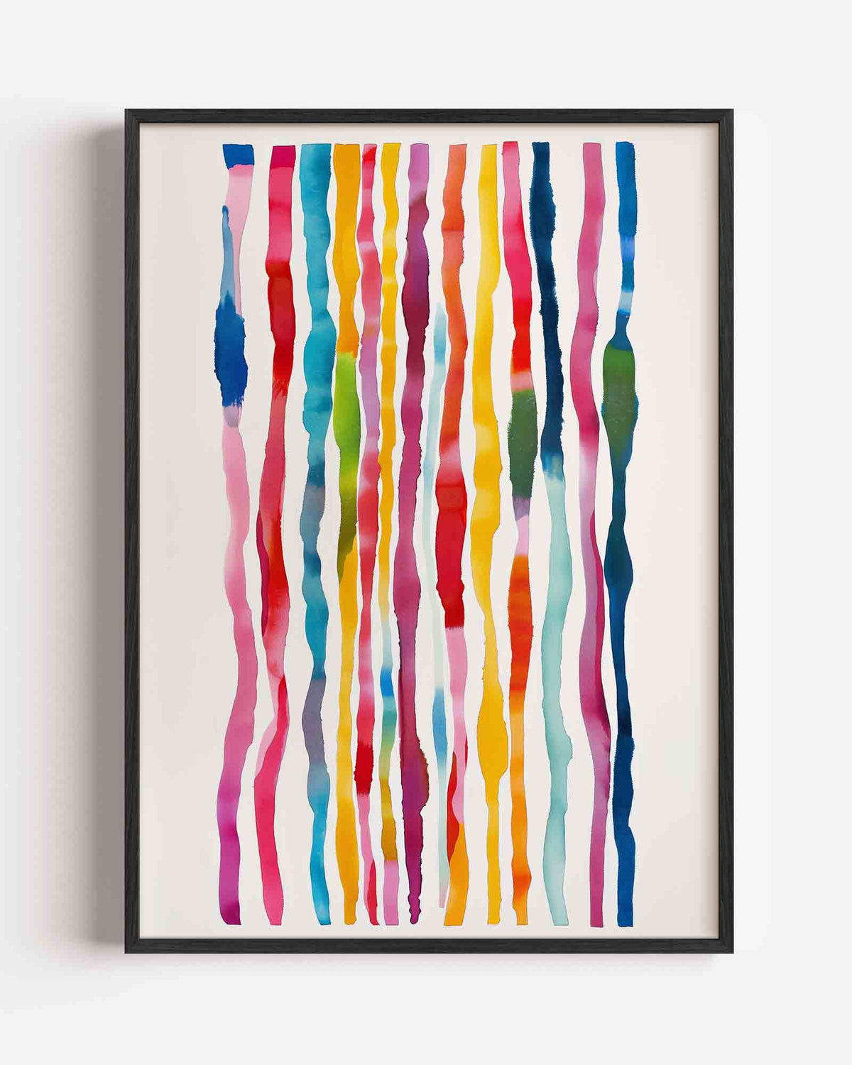 Gekleurde strepen – hedendaagse illustratie portret poster als wanddecoratie