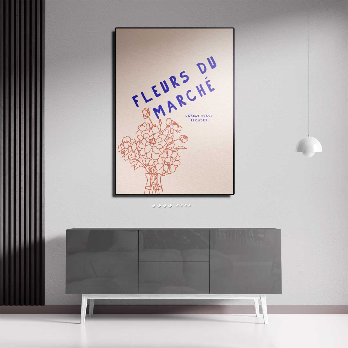 Fleurs du Marché Poster – staande wandkunst voor woonkamer of interieur